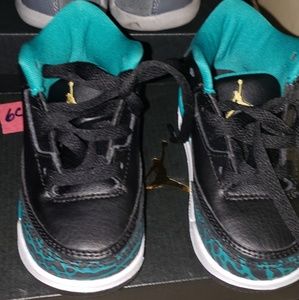 Green and Black Jordans size 6c toddler boy